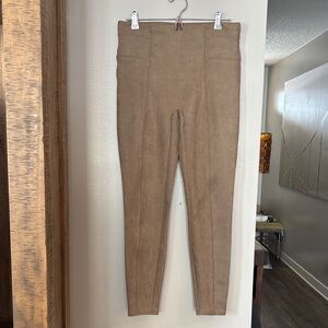 Spanx Camel Suede-Style Leggings
